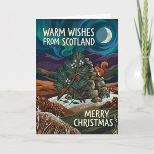 Cosy Scottish Christmas Cat Card