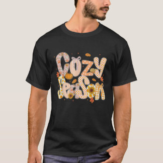 Cosy Season Autumn Fall Vibes Halloween Thanksgivi T-Shirt