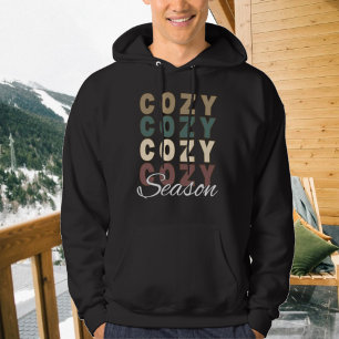Cosy Season Boho Coloured Repeat Typography Hoodie