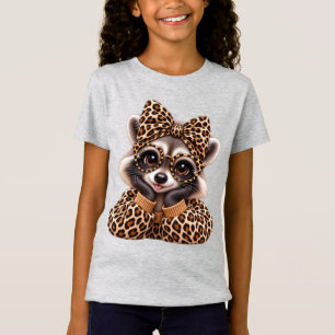 Cosy Season Fall Leopard Racoon Coquette Autumn T-Shirt