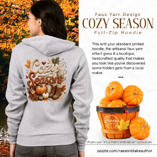 Cosy Season Faux Yarn Bella+Canvas Full-Zip Hoodie