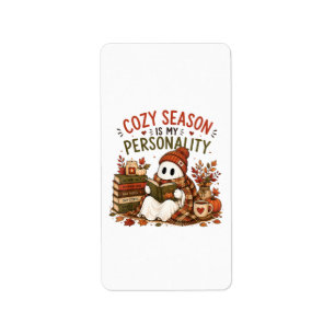 Cosy Season is My Personality Cute Ghost Autumn Label