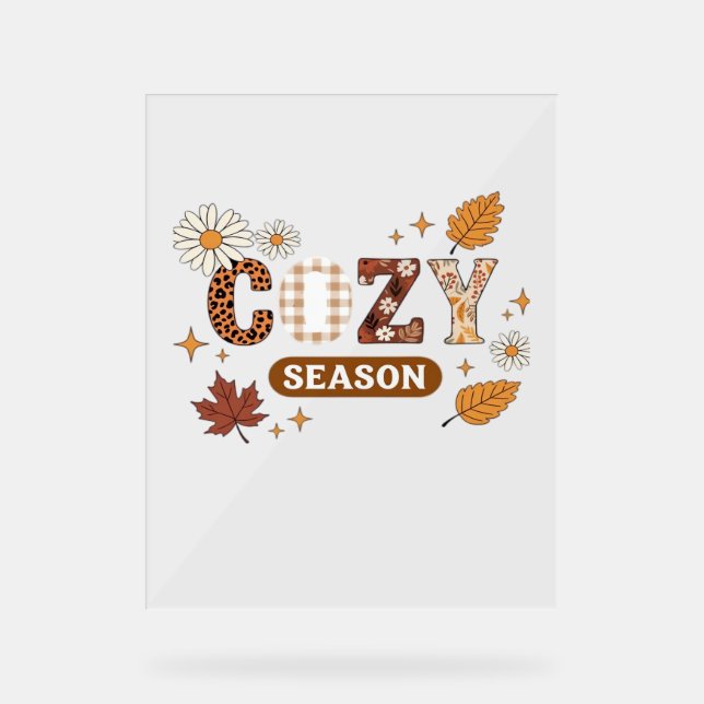Cosy Season Oversized T-Shirt Acrylic Sign (Front)