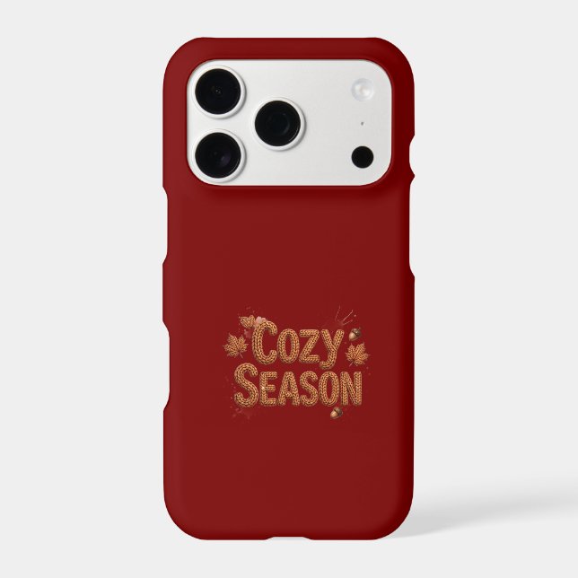Cosy Season Red Typography iPhone Case (Back)