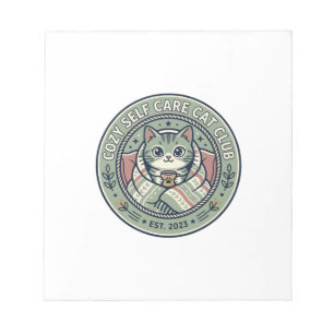 Cosy Self Care Cat Cat Graphic Tee Art - Cosy Self Notepad