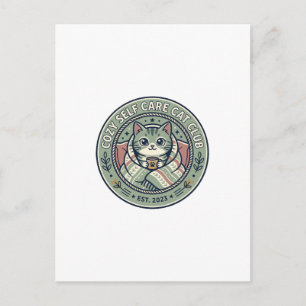 Cosy Self Care Cat Cat Graphic Tee Art - Cosy Self Postcard