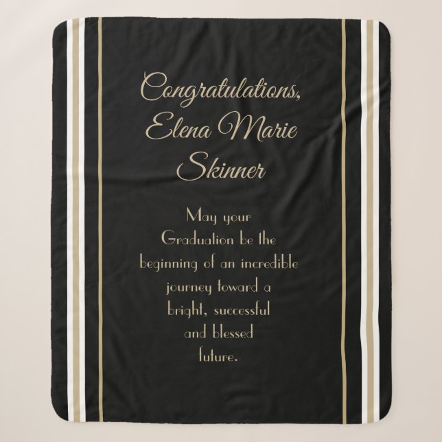 Cosy Sherpa Gift! Unique Graduation blanket (Front)