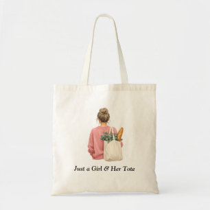 Cosy Shopping Girl Pink Sweater Tote Bag