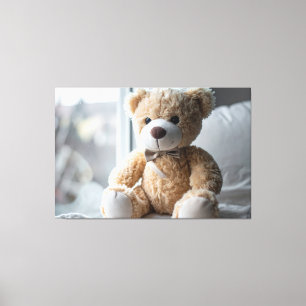 Cosy Sitting Teddy Bear Canvas Print