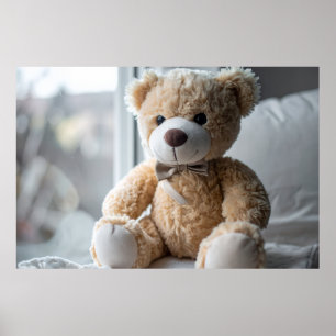 Cosy Sitting Teddy Bear Poster