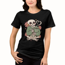 Cosy Skeleton Coffee T-Shirt | Funny Halloween