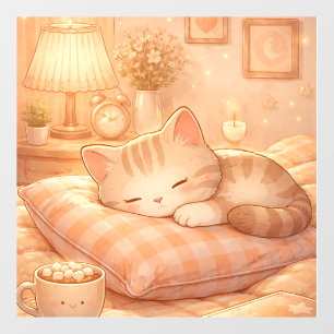 Cosy Sleeping Cat Kawaii Illustration – Cute Aesth