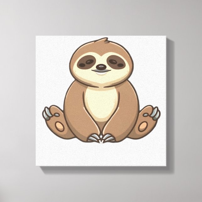 Cosy Sloth Classic T-Shirt Canvas Print (Front)