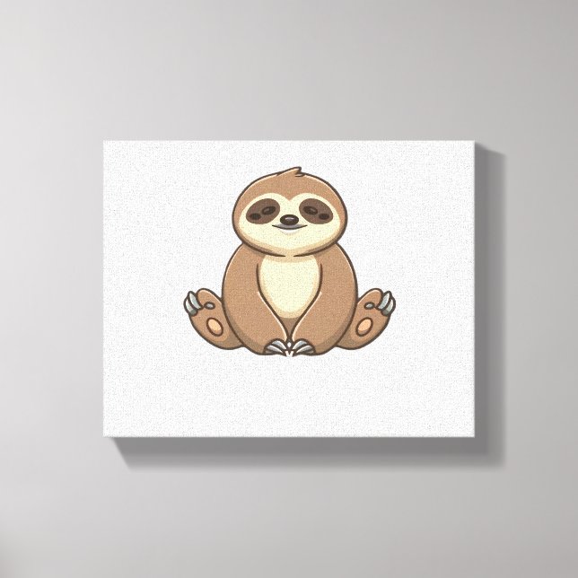 Cosy Sloth Classic T-Shirt Canvas Print (Front)