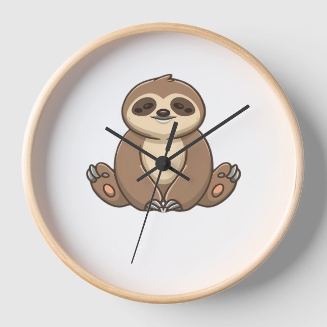 Cosy Sloth Classic T-Shirt Clock (Front)