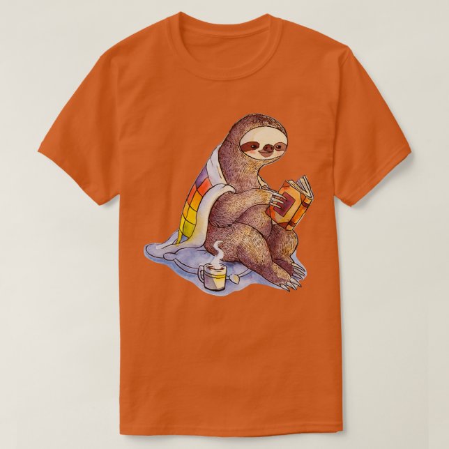 Cosy Sloth in Blanket T-Shirt (Design Front)