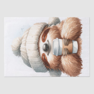 Cosy Sloth Seasonal Latte Coffee Tissue Paper