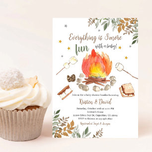 Cosy S'mores Fall Baby Shower Invitation