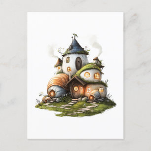 Cosy Snail Shell Cottages Postcard