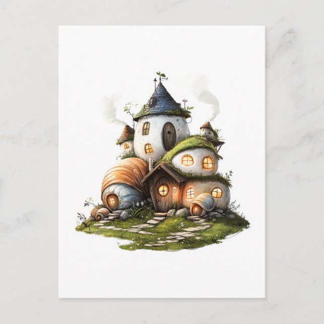 Cosy Snail Shell Cottages Postcard (Front)