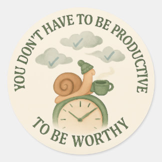 Cosy Snail Sticker | Slow Living Quote