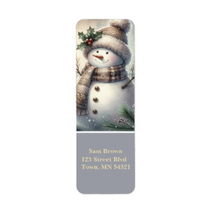 Cosy Snowman Christmas Custom Return Address