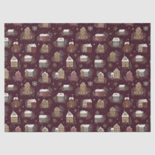 Cosy Snowy Winter Village Pattern (2) Tissue Paper
