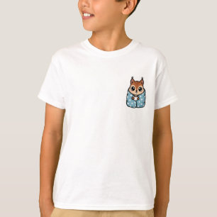 Cosy Squirrel Wrapped in Polka Dot Blanket Kids T-Shirt