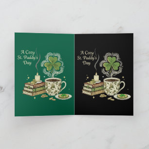 Cosy St. Paddy's Day Irish Coffee and Vintage Book Card