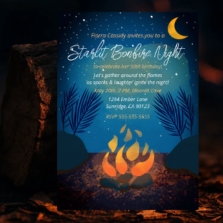Cosy Starlit Bonfire Birthday Party Invitation