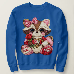 Cosy Stitched Racoon — LOVE Rose, Hugs & Kisses Sweatshirt