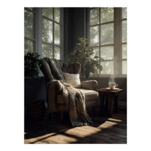 Cosy Sunlit Armchair Nook Poster