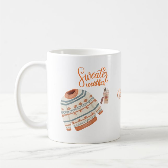Cosy Sweater Weather Mug with Custom Name | Autumn (Left)