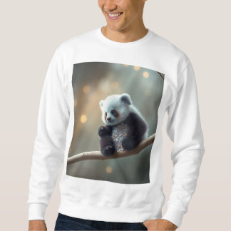 "Cosy Sweatshirt with Adorable Baby Panda on a Tre
