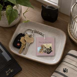 Cosy Tabby Pink Mother's Day Key Ring