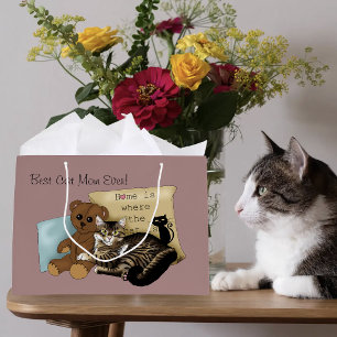 Cosy Tabby Pink Mother's Day Large Gift Bag