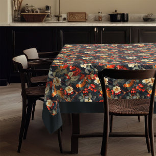 Cosy Tablecloth with Fall Birds & Woodland Floral