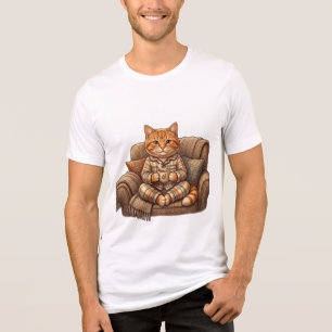 Cosy Tea Time Cat Tri-Blend Shirt