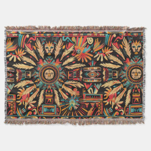 Cosy Teal "Aztec Dream" Soft Fleece Blanket