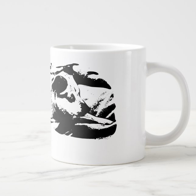 Cosy Terrier Watch on Winter Bed Large Coffee Mug (Right)