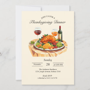 Cosy Thanksgiving Feast Invitation Card