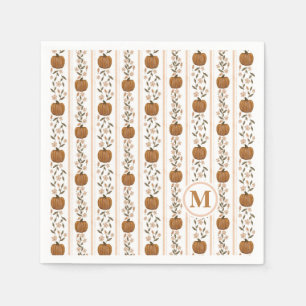 Cosy Thanksgiving Pumpkin Floral Napkin
