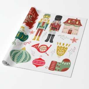 Cosy traditional Nutcrackers Christmas pattern  Wrapping Paper