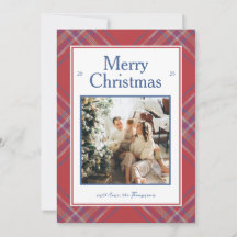 Cosy Traditional Plaid Tartan Holiday Card