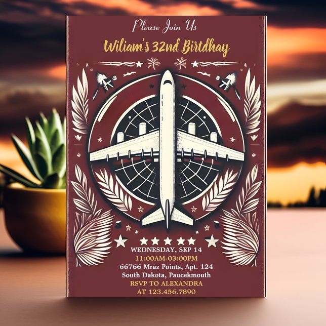 Cosy Travel Cabin Beach Destination 32nd Birthday Invitation (Creator Uploaded)