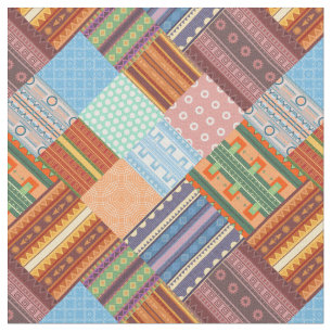 Cosy tribal patchwork pattern  fabric