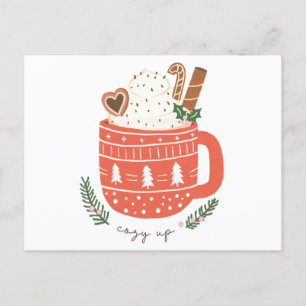 Cosy Up hot chocolate Christmas Holiday Postcard