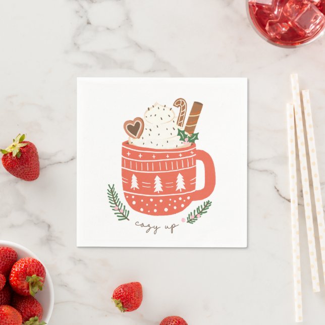 Cosy Up hot chocolate Christmas  Napkin (Insitu)