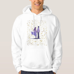 Cosy Up in Style: Romantic Couple & Golden Sparkle Hoodie