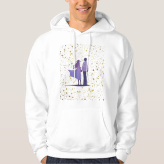 Cosy Up in Style: Romantic Couple & Golden Sparkle Hoodie